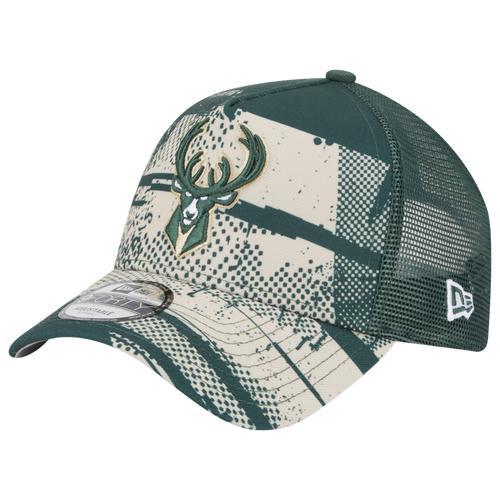 New Era Mens Milwaukee Bucks New Era Bucks A Frame OTC NBA 24 Tip Off Hat - Mens Green/Gold Product Image