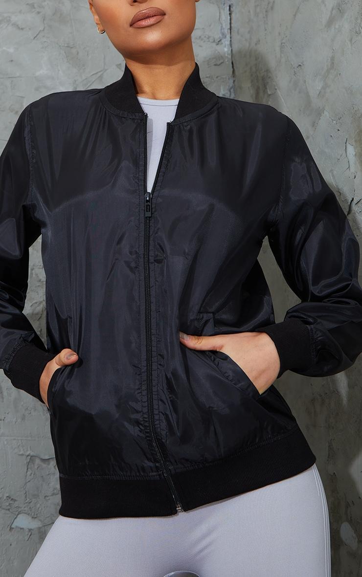 Black Basic Lightweight Bomber Jacket Product Image