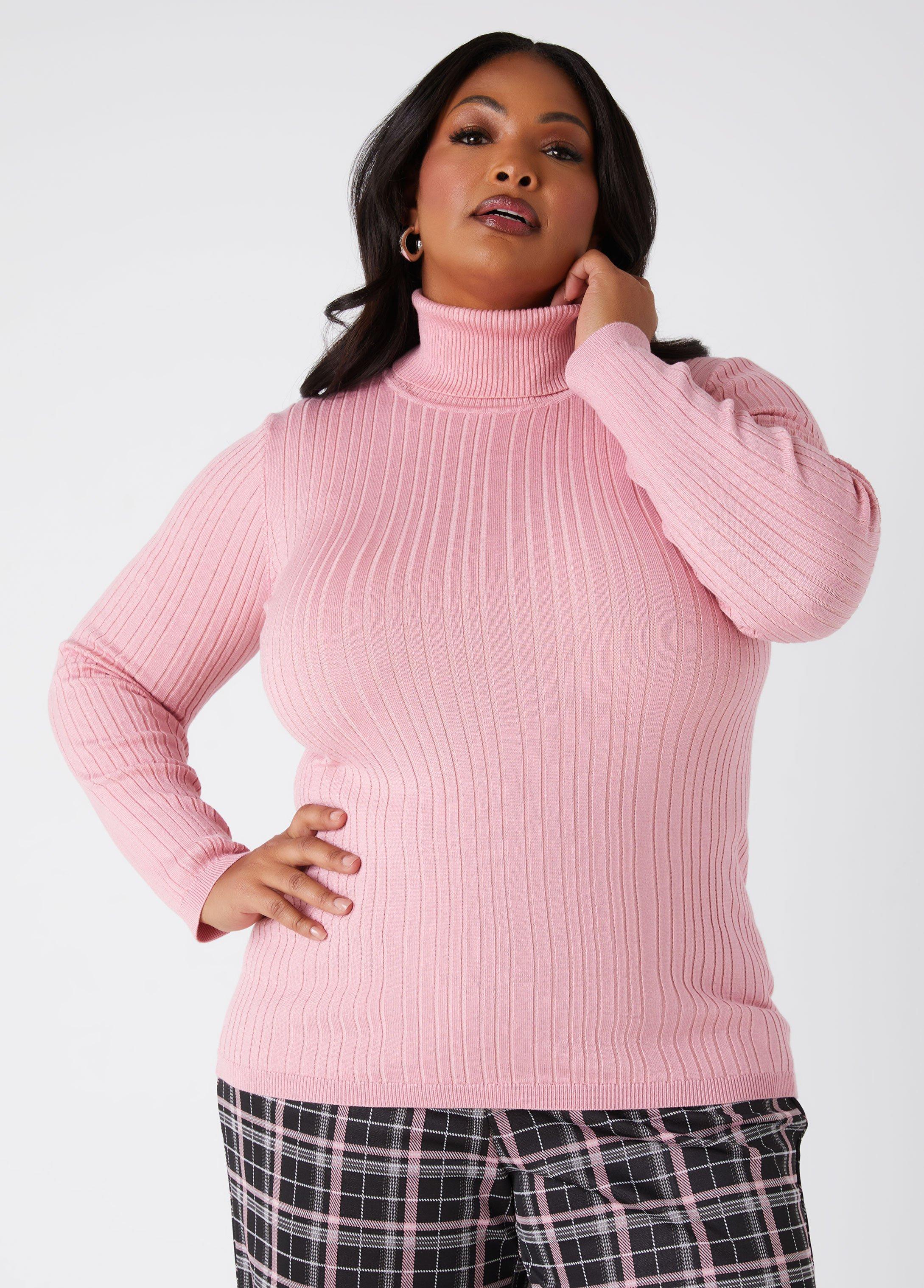 Plus Size Ribbed Turtleneck Pullover Sweater Ashley Stewart Product Image