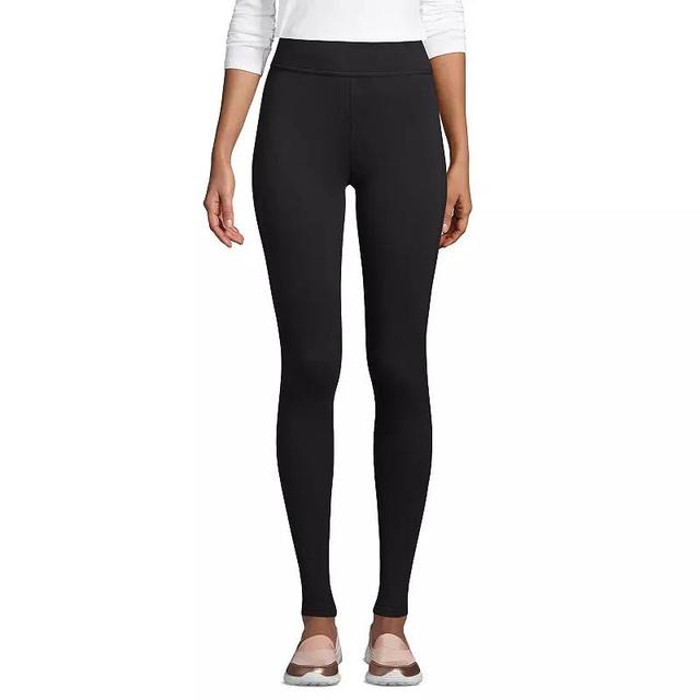 Petite Lands End Serious Sweats Fleece-Lined Leggings, Womens Grey Heather Product Image