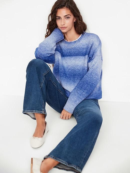 Cozy Crew-Neck Ombré Sweater Product Image