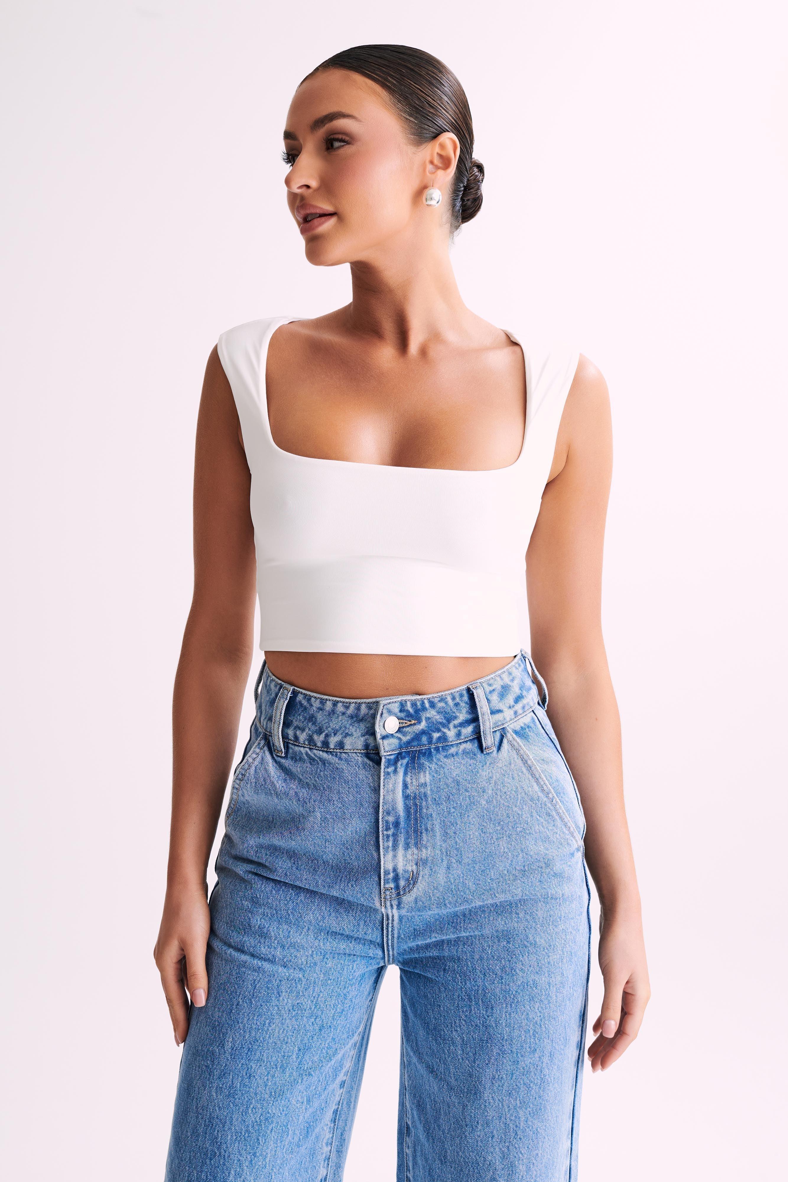 Linley Recycled Nylon Cropped Top - White product image