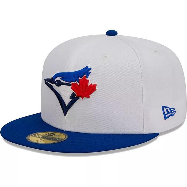 Mens New Era White/Royal Toronto Blue Jays Optic 59FIFTY Fitted Hat Product Image