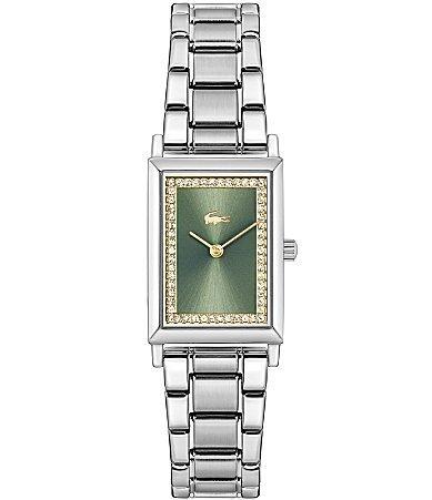 Lacoste Womens Catherine Two Hand Stainless Steel Crystal Green Dial Analog Bracelet Watch Product Image