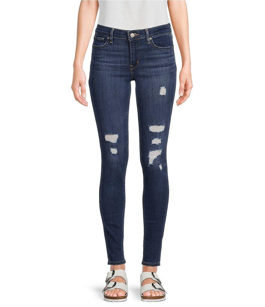 Levi's® 711 Mid Rise 30' Inseam Destructed Skinny Jeans product image