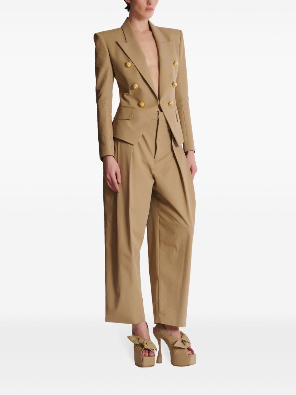 BALMAIN Buttoned Double-breasted Blazer In Brown Product Image