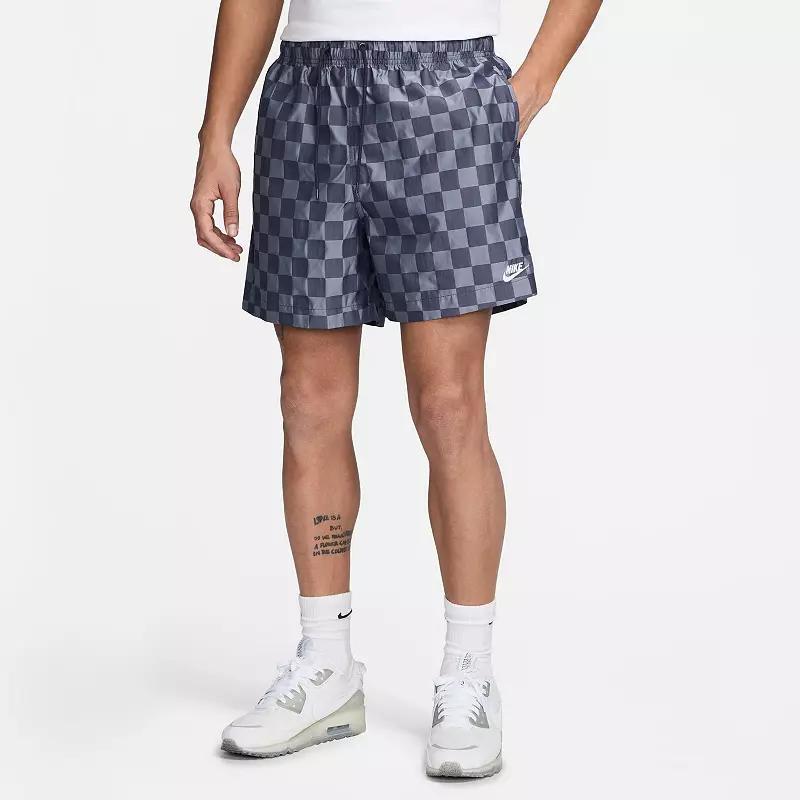 Nike Mens Club Flow Checker Logo Shorts - Black/(white) Product Image