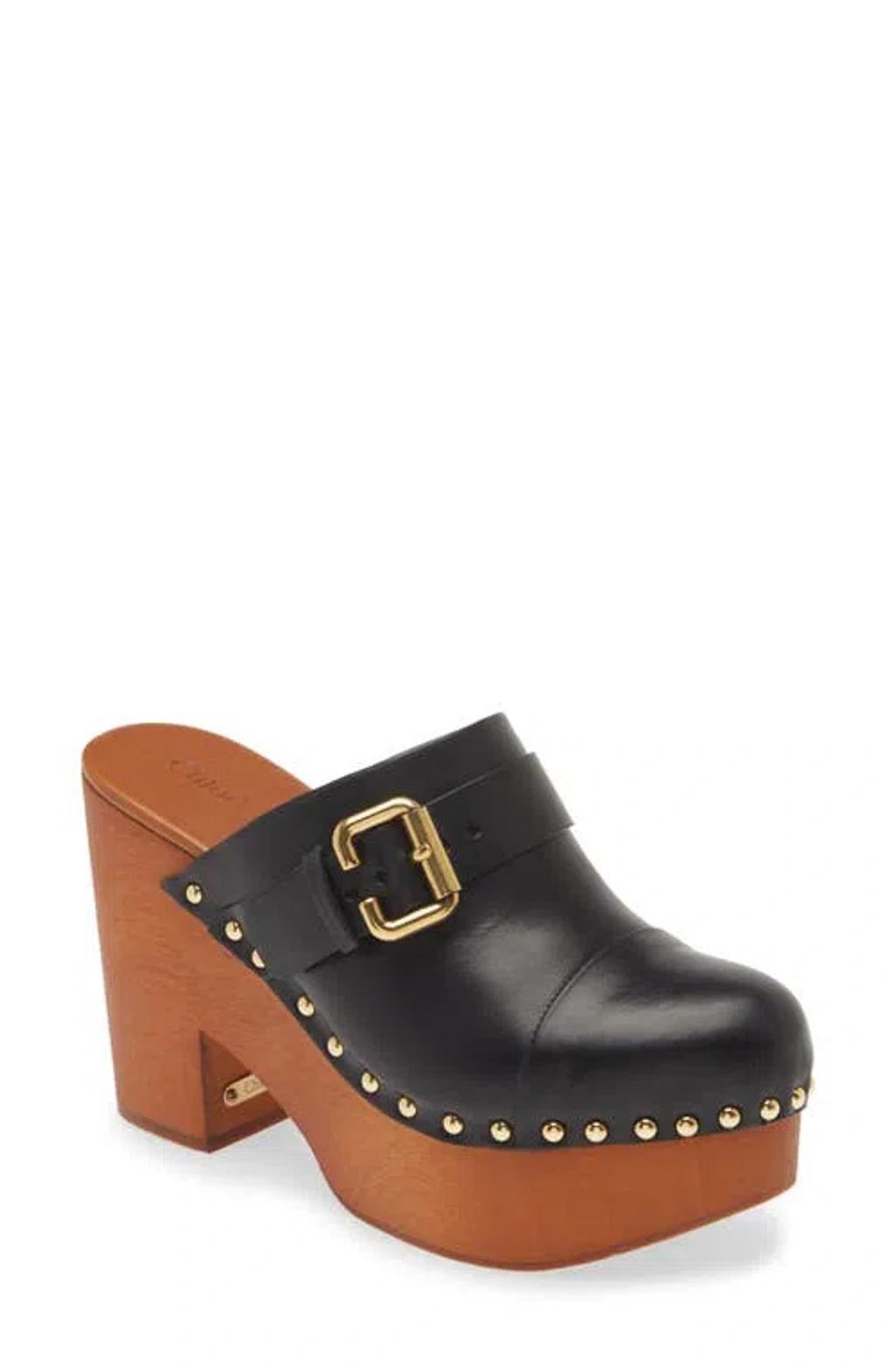 Jeanette Studded Platform Clogs In Black product image