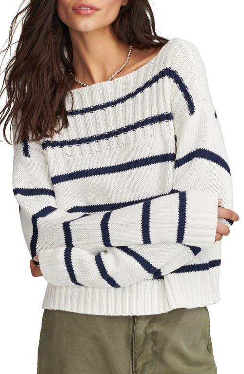 Lucky Brand Striped Pullover Sweater - Womens Clothing Tops Sweaters Pullovers Product Image