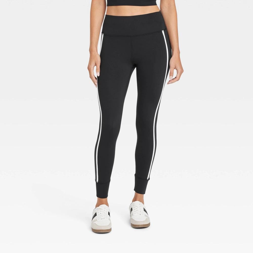 Womens High-Rise Piped 7/8 Leggings - JoyLab Black XS Product Image