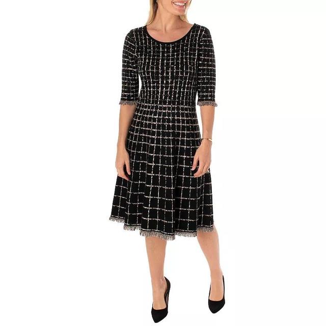 Womens Taylor Dress A-Line Grid Midi Sweater Dress Product Image