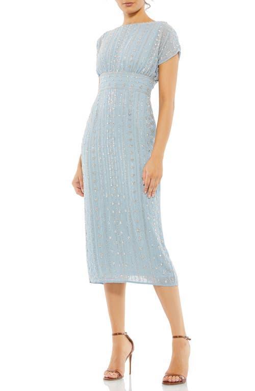 Womens Beaded Mesh Column Midi-Dress Product Image