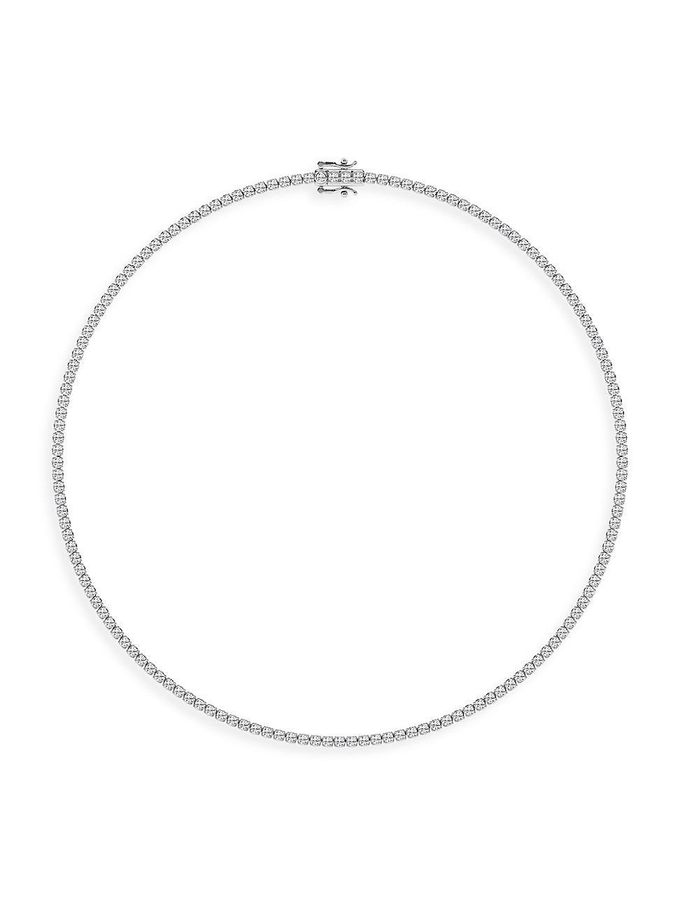 Womens 14K White Gold & 7 TCW Lab-Grown Diamond Tennis Necklace Product Image