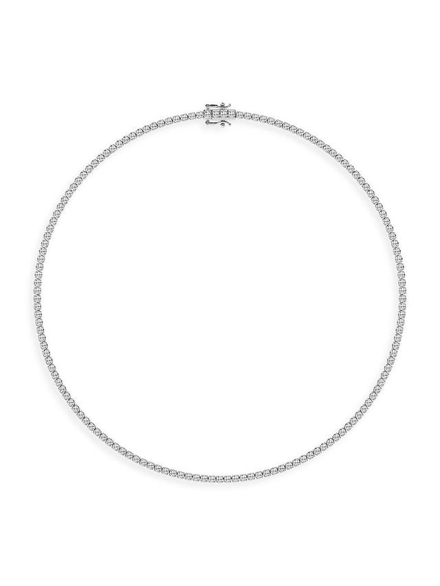 Womens 14K White Gold & 7 TCW Lab-Grown Diamond Tennis Necklace Product Image