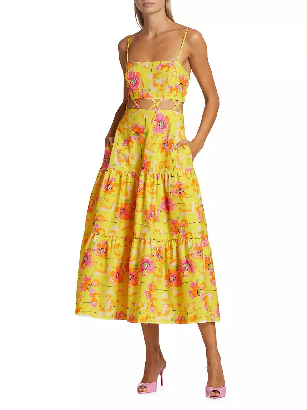 Aire Floral Tiered Midi-Dress Product Image