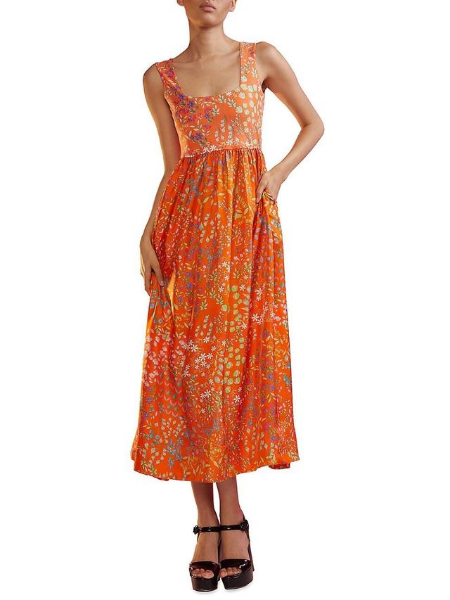 Cynthia Rowley Floral Isla Stretch Silk Sundress Product Image