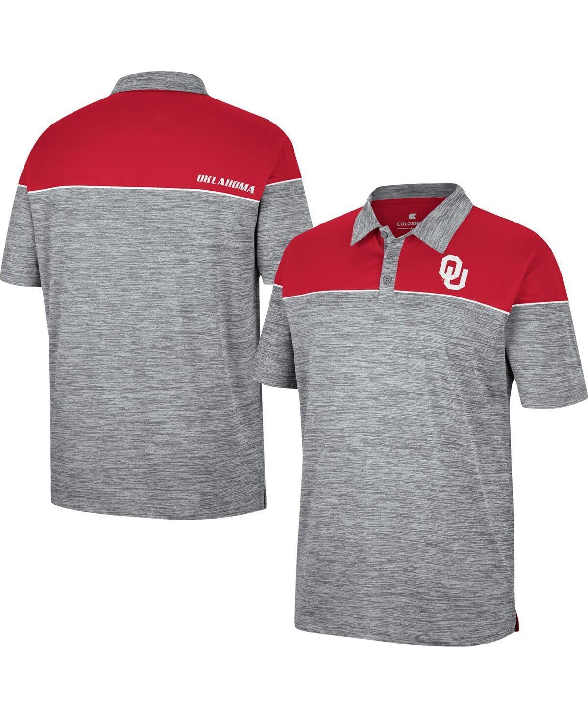 Mens Colosseum Heathered Gray Oklahoma Sooners Birdie Polo Shirt - Heathered Gray Product Image