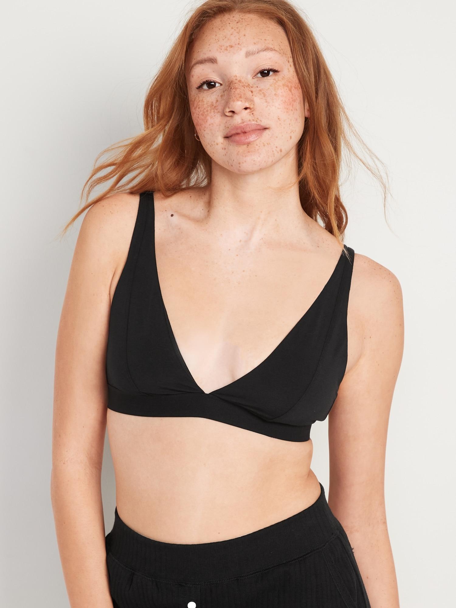 Supima Cotton-Blend Plunge Bralette Top Product Image