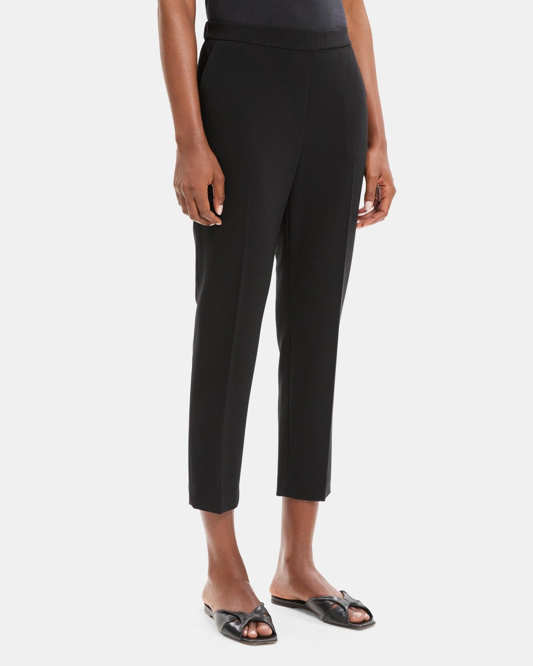 Cropped Slim Pull-On Pant in Crepe Product Image