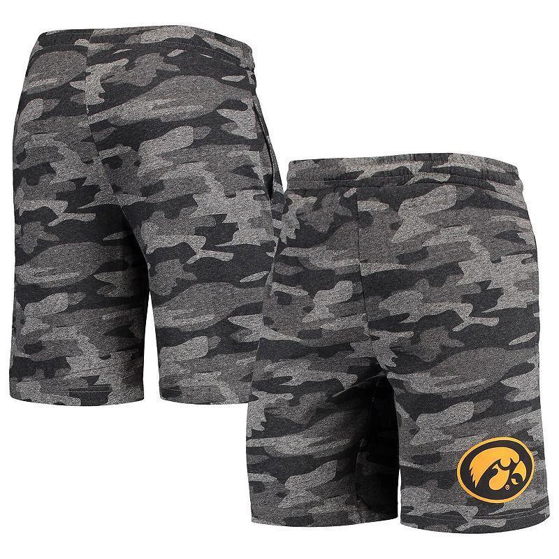 Mens Concepts Sport Charcoal/Gray Iowa Hawkeyes Camo Backup Terry Jam Lounge Shorts Product Image