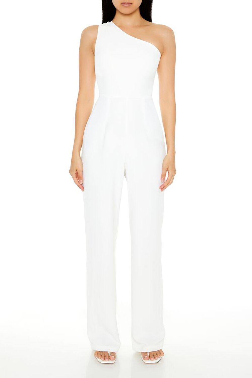 One-Shoulder Straight-Leg Jumpsuit | Forever 21 Product Image