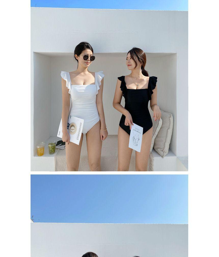 Ruffle Plain Swimsuit Product Image