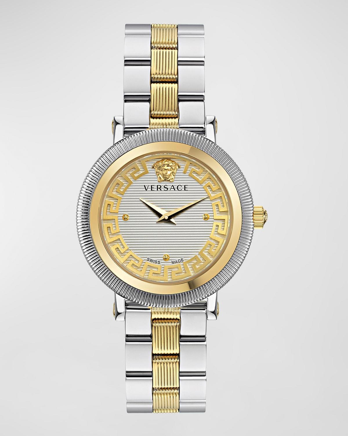 Versace Womens Swiss Greca Flourish Two-Tone Stainless Steel Bracelet Watch 35mm Product Image