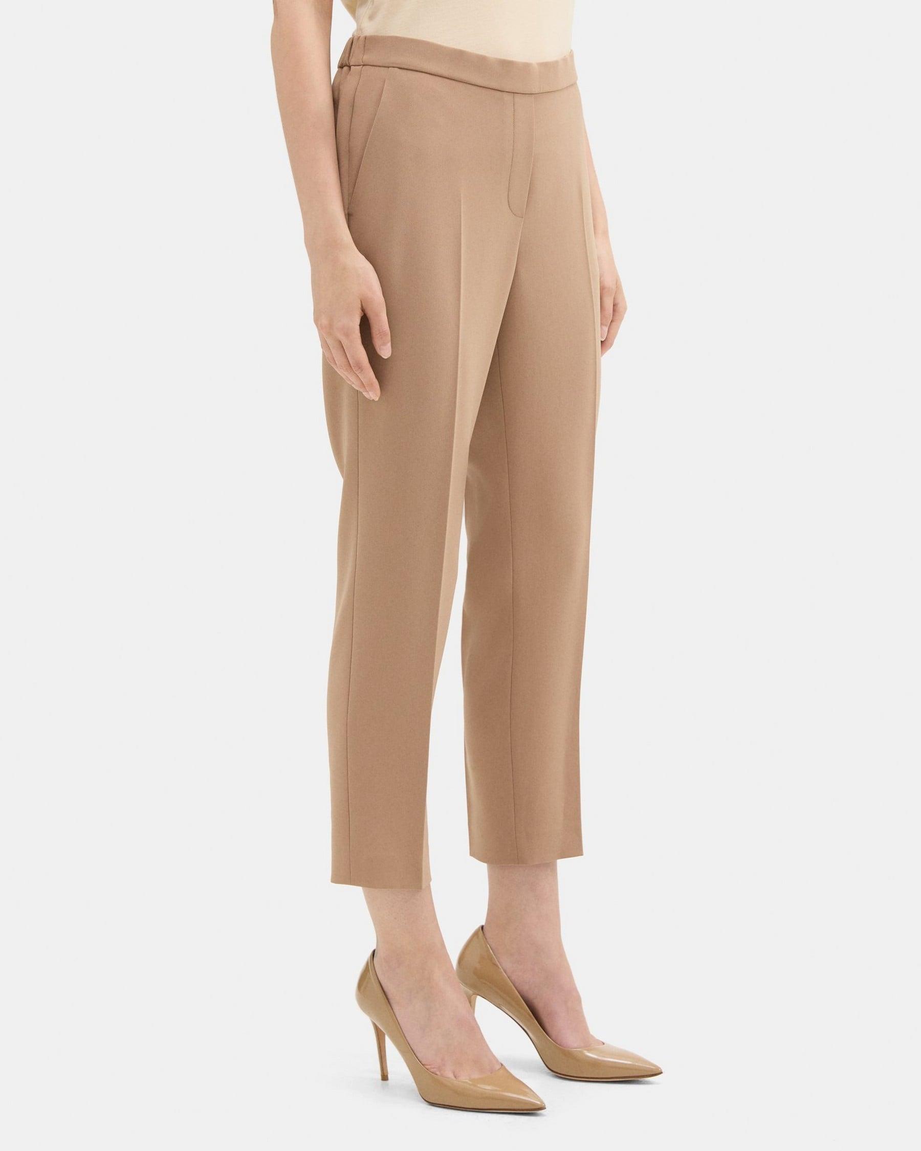 Cropped Slim Pull-On Pant in Crepe Product Image