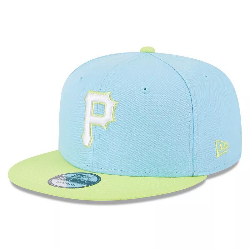 Mens New Era /Neon Green Pittsburgh Pirates Spring Basic Two-Tone 9FIFTY Snapback Hat Product Image