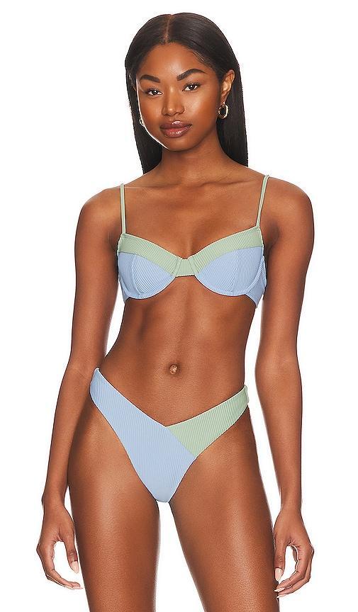 Lovers and Friends Pool Party Top in Sky Blue & Mint Product Image