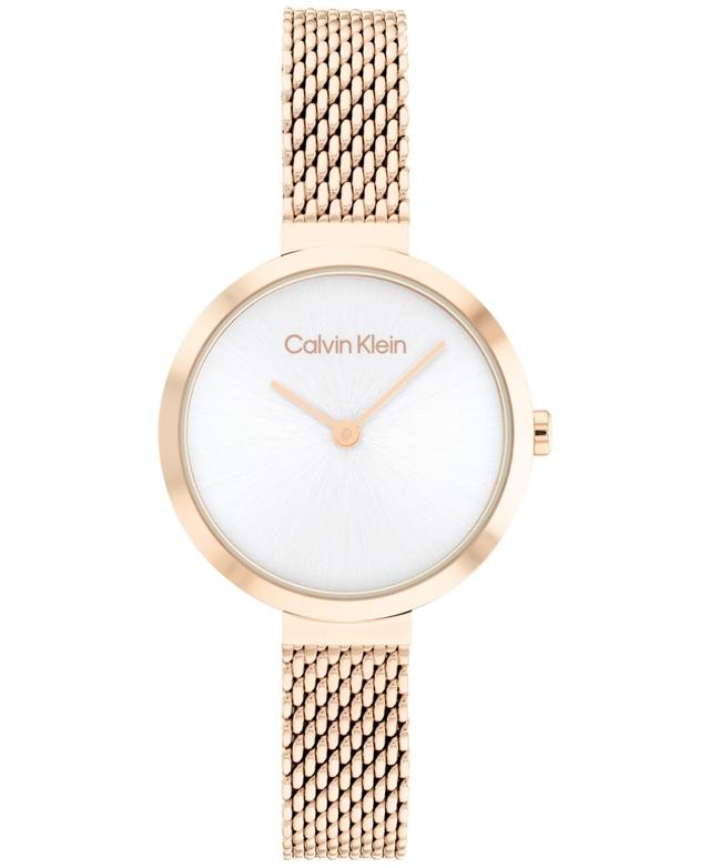 Calvin Klein Carnation Gold-Tone Mesh Bracelet Watch 28mm - Carnation Gold Product Image