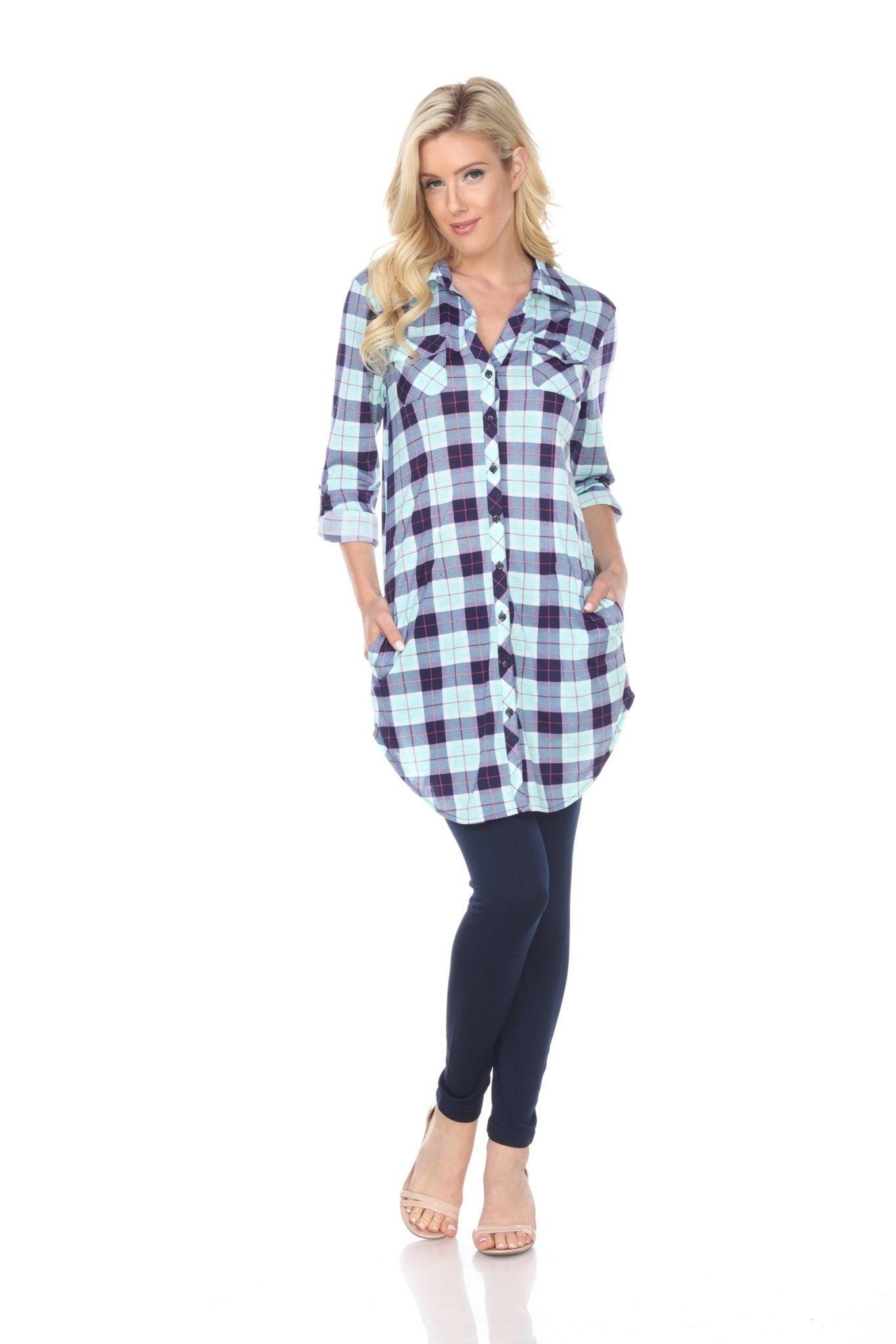 Piper Stretchy Plaid Tunic Product Image