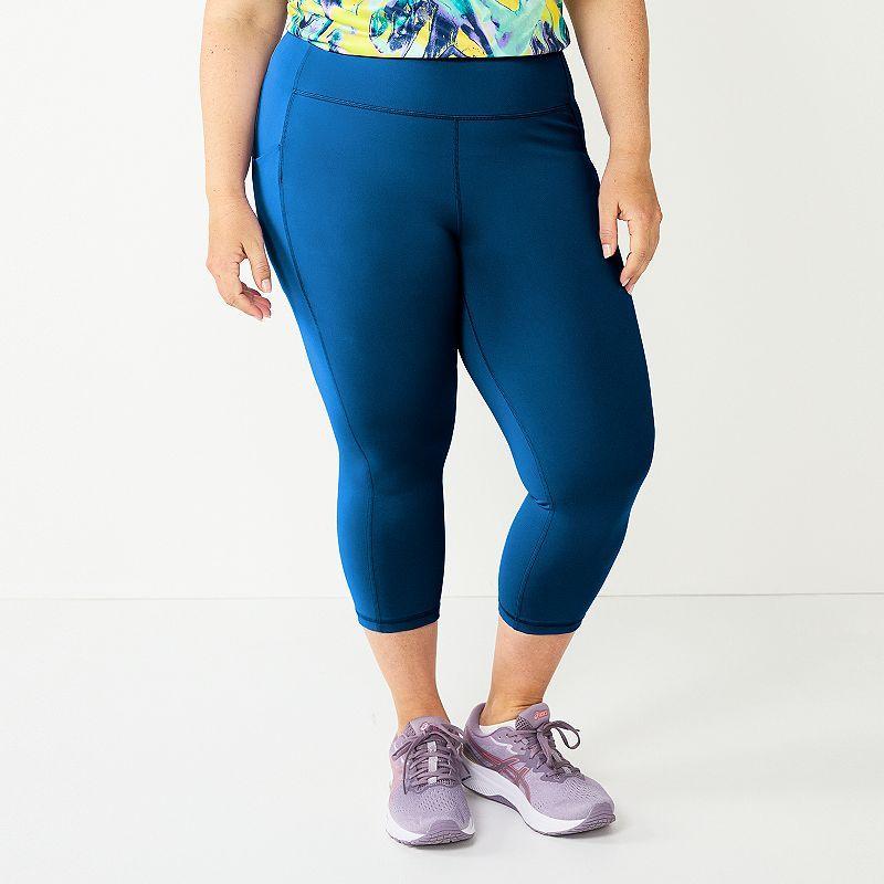 Plus Size Tek Gear Ultrastretch Pocket High-Waisted Capri Leggings, Womens Product Image