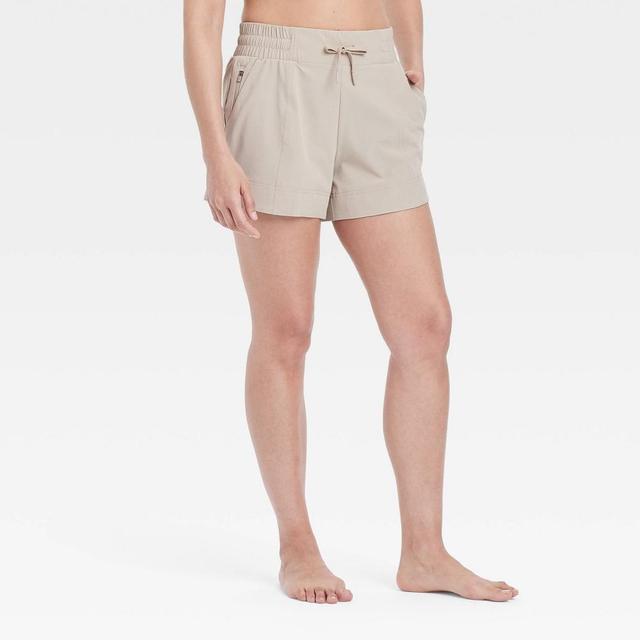 Womens Active Light Mid-Rise Shorts 4 - All In Motion Khaki L Product Image