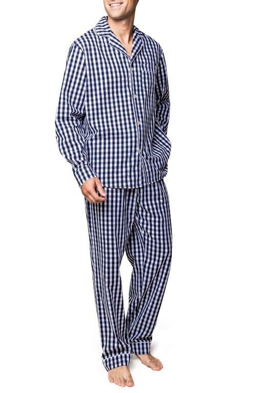 Petite Plume Mens Gingham Cotton Twill Pajamas Product Image