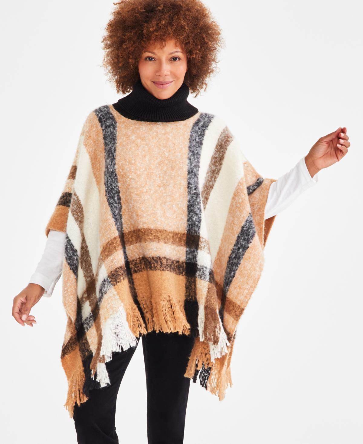 Style & Co Womens Lux Plaid Poncho, Created for Macys Product Image