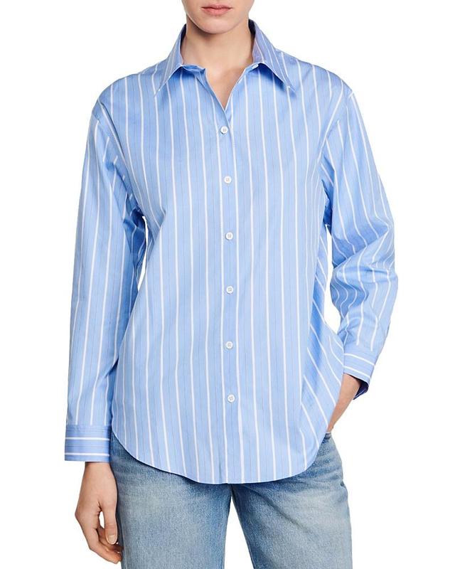 Womens Stripy Shirt with Open Lace Back Product Image