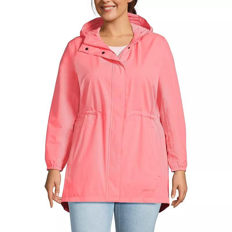 Plus Size Lands End Hooded Packable Raincoat, Womens Product Image