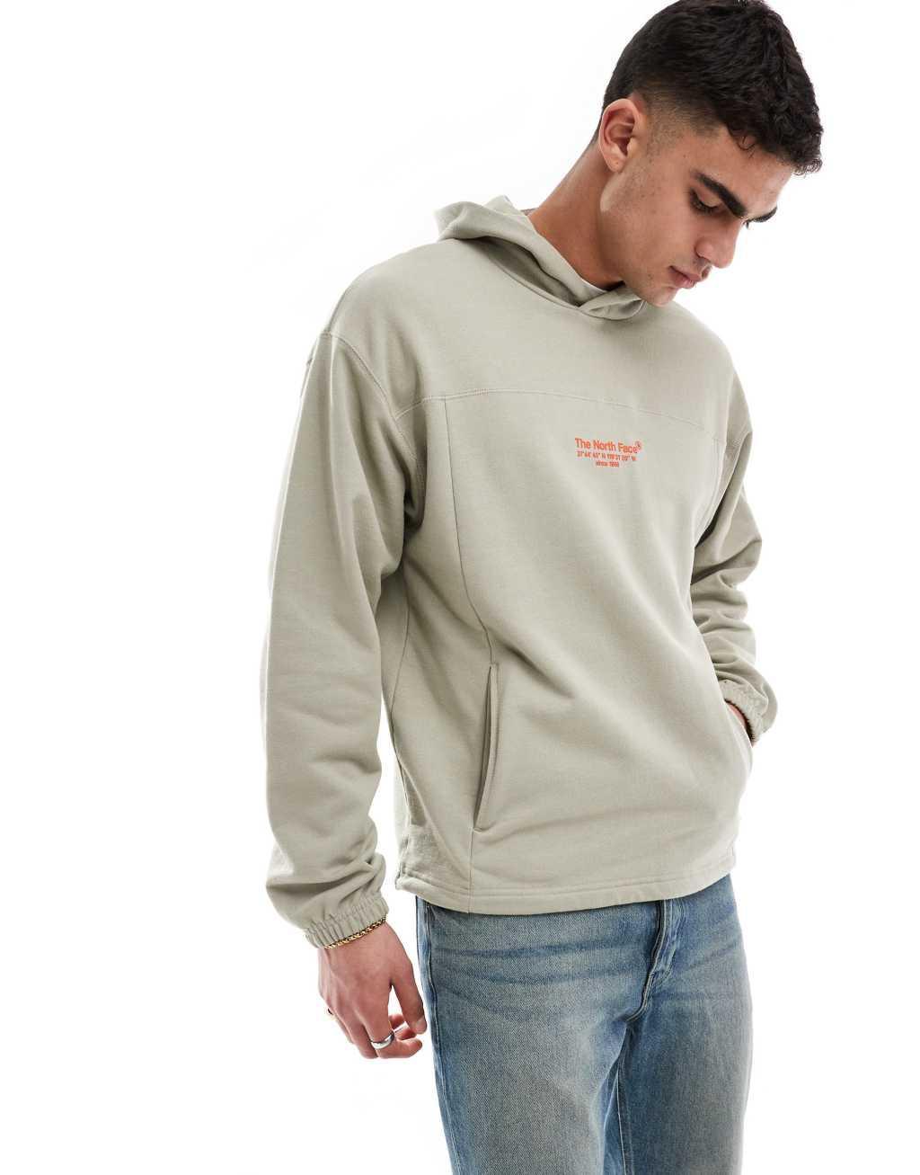 The North Face Axys pullover hoodie with graphic back print in clay gray Product Image