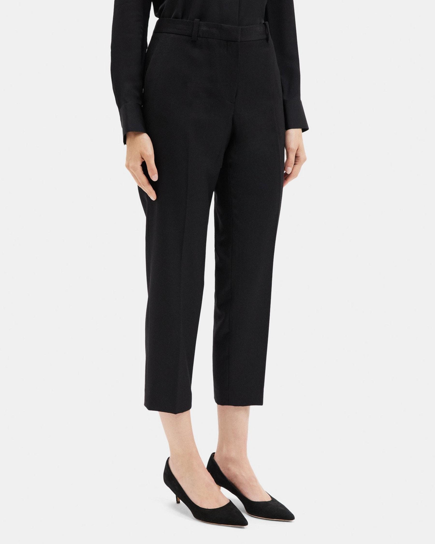 Slim Cropped Pant in Wool Flannel Product Image