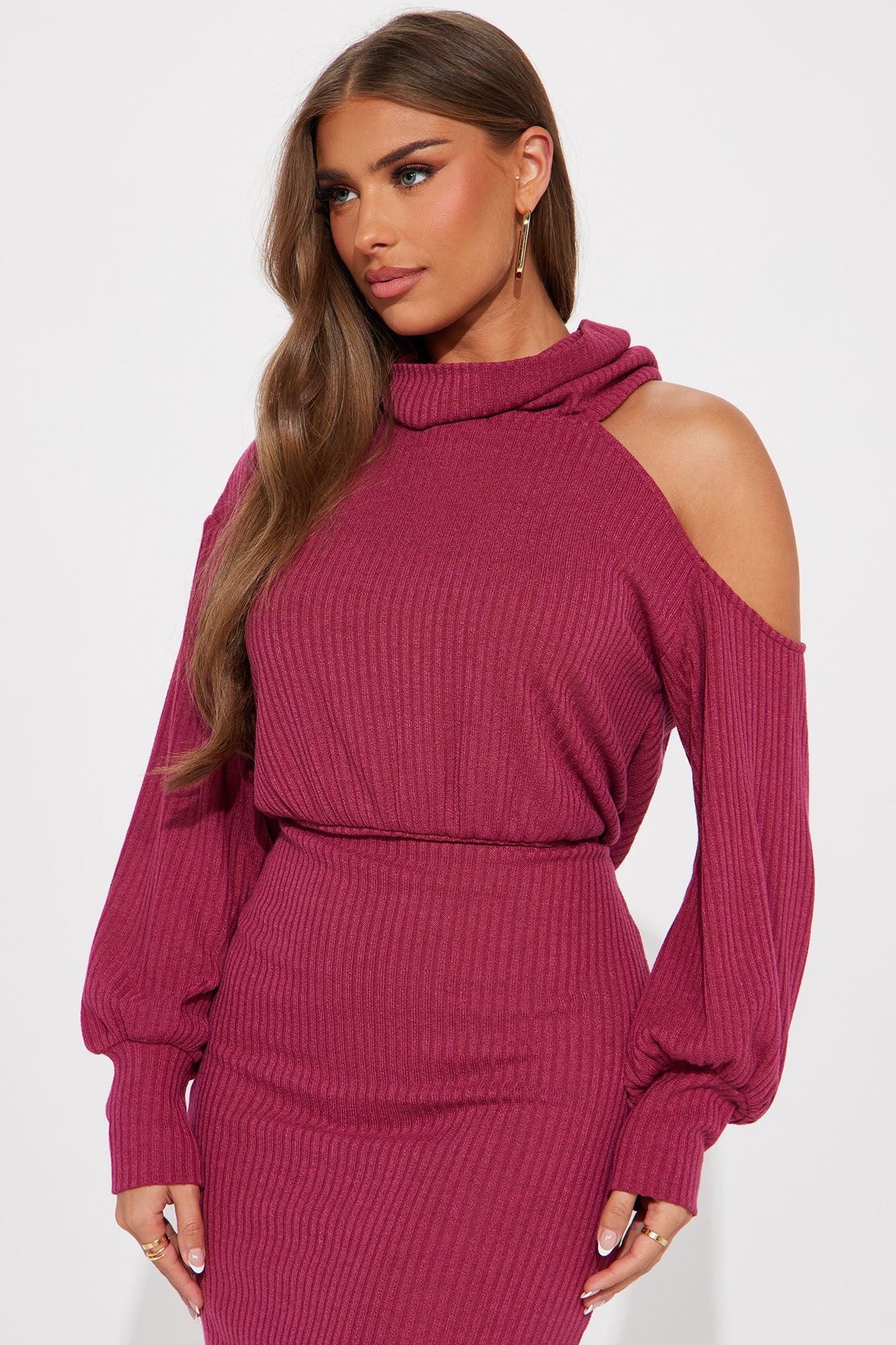 Clara Sweater Maxi Dress - Mauve Product Image