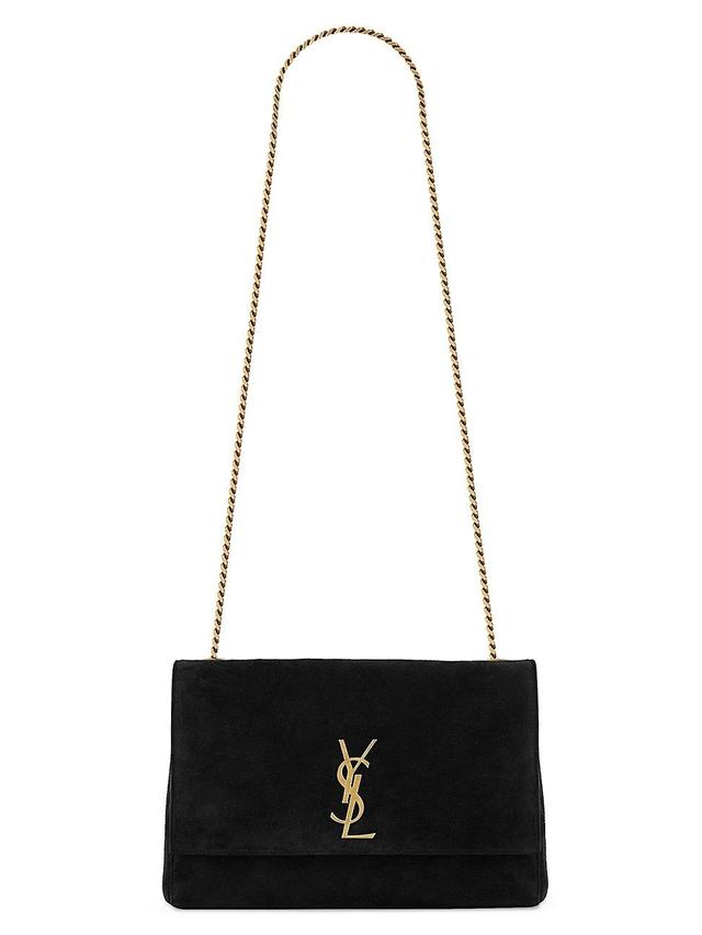 Womens Kate Medium Supple Reversible Chain Bag in Shiny Leather and Suede Product Image