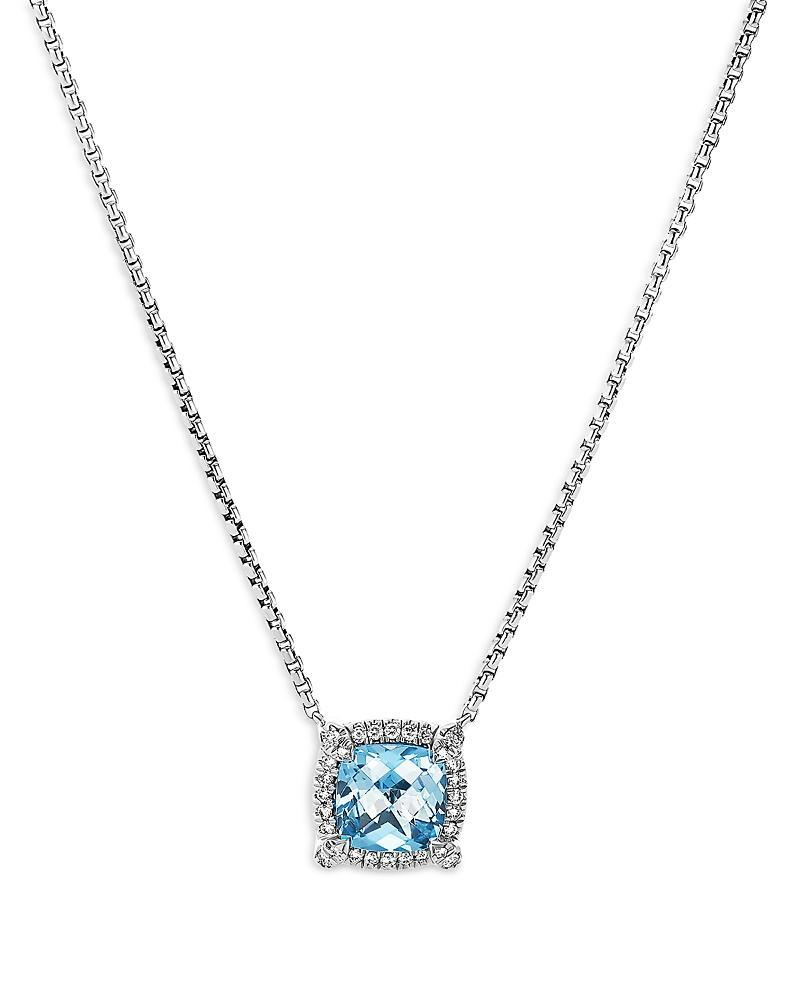 Womens Petite Chatelaine Pav Bezel Pendant Necklace with Diamonds Product Image