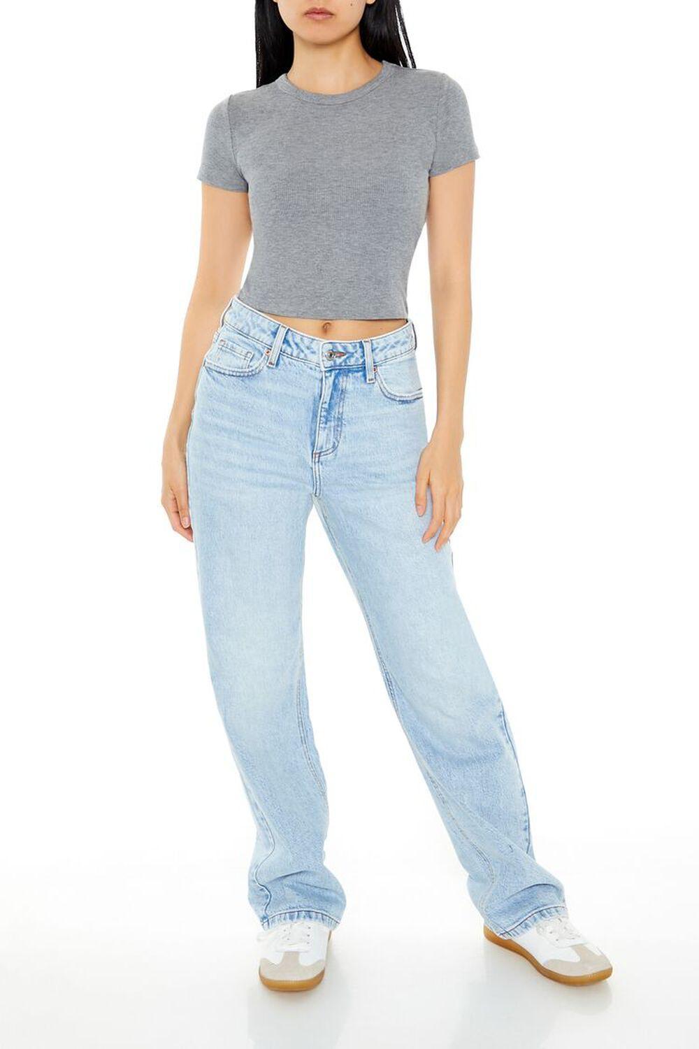 Cropped Rib-Knit Tee | Forever 21 Product Image