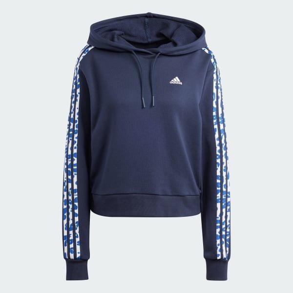 Essentials 3-Stripes Animal Print Relaxed Hoodie Product Image