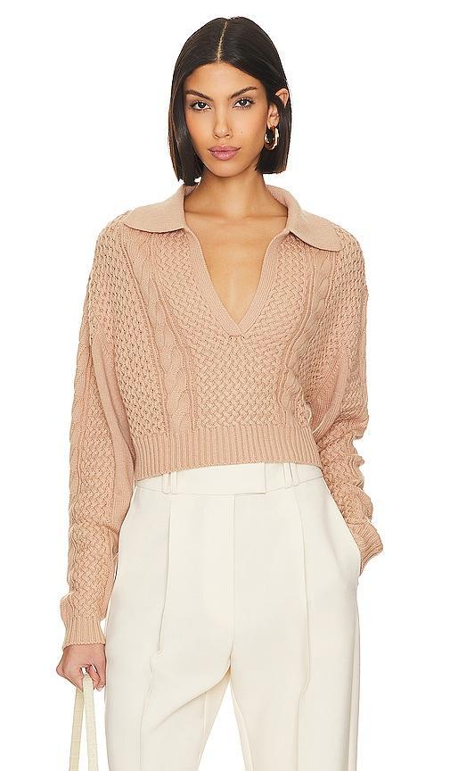 L'Academie x Lindsi Lane Miles Cable Pullover in Blush. Size XL. product image