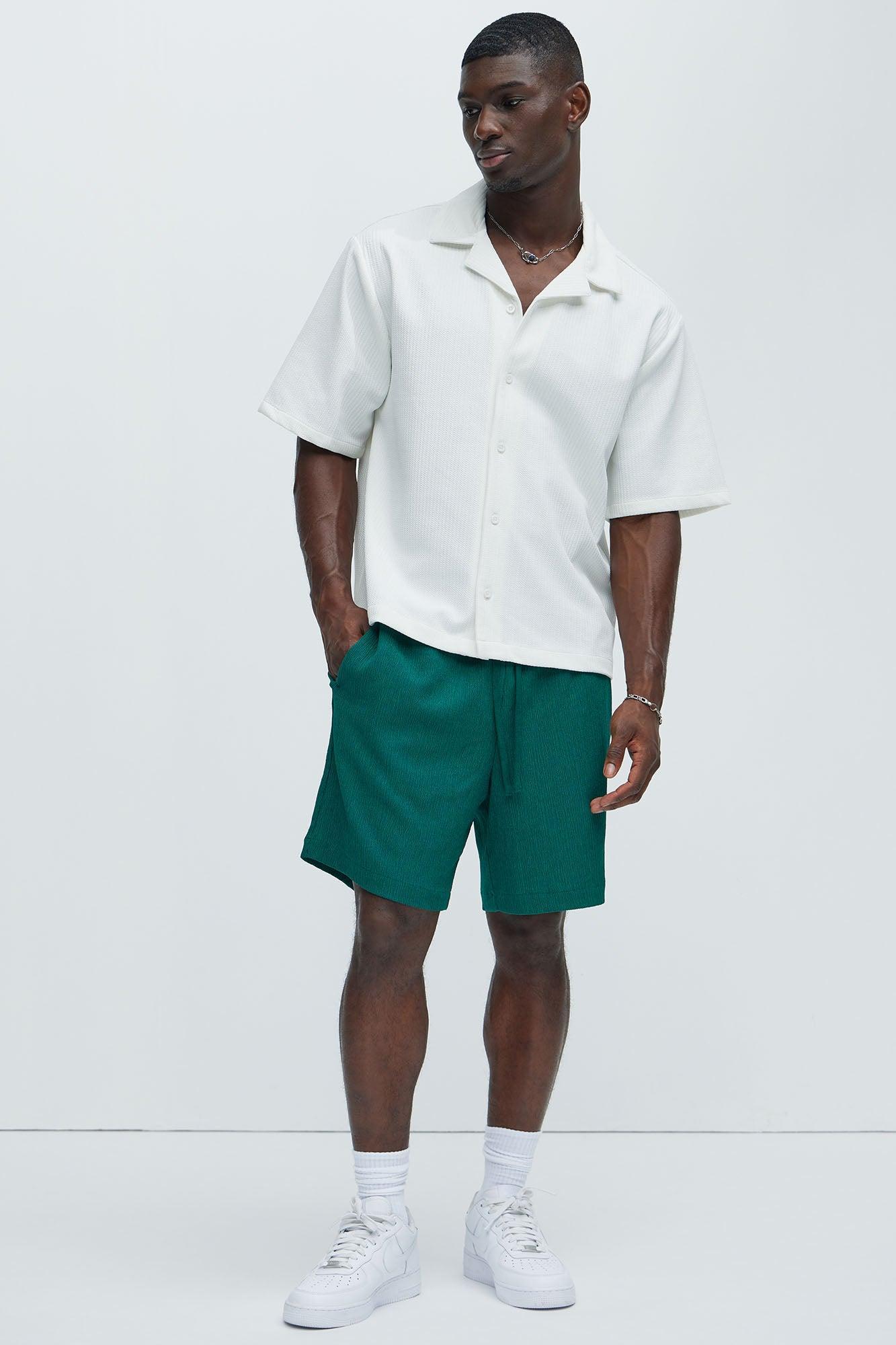 Morray Textured Shorts - Green Product Image