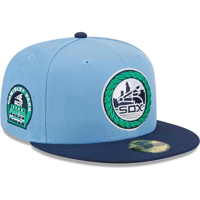 Mens New Era Blue/Navy Chicago White Sox Green Undervisor 59FIFTY Fitted Hat Product Image