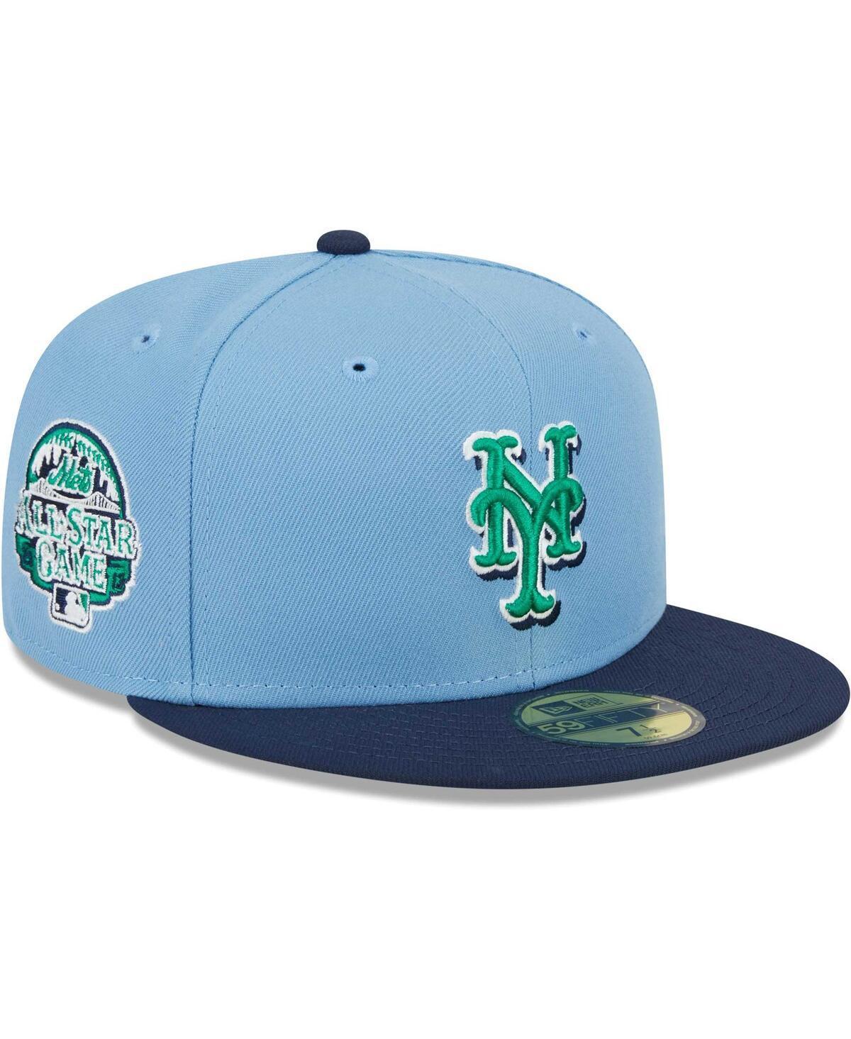 Mens New Era Light Blue/Navy New York Mets Green Undervisor 59FIFTY Fitted Hat Product Image