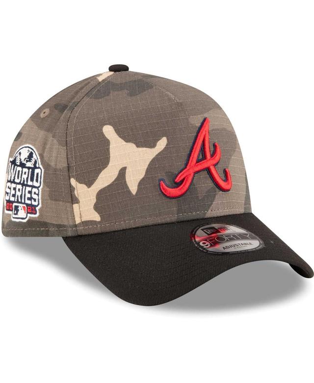 Mens New Era Atlanta Braves Camo Crown A-Frame 9FORTY Adjustable Hat Product Image